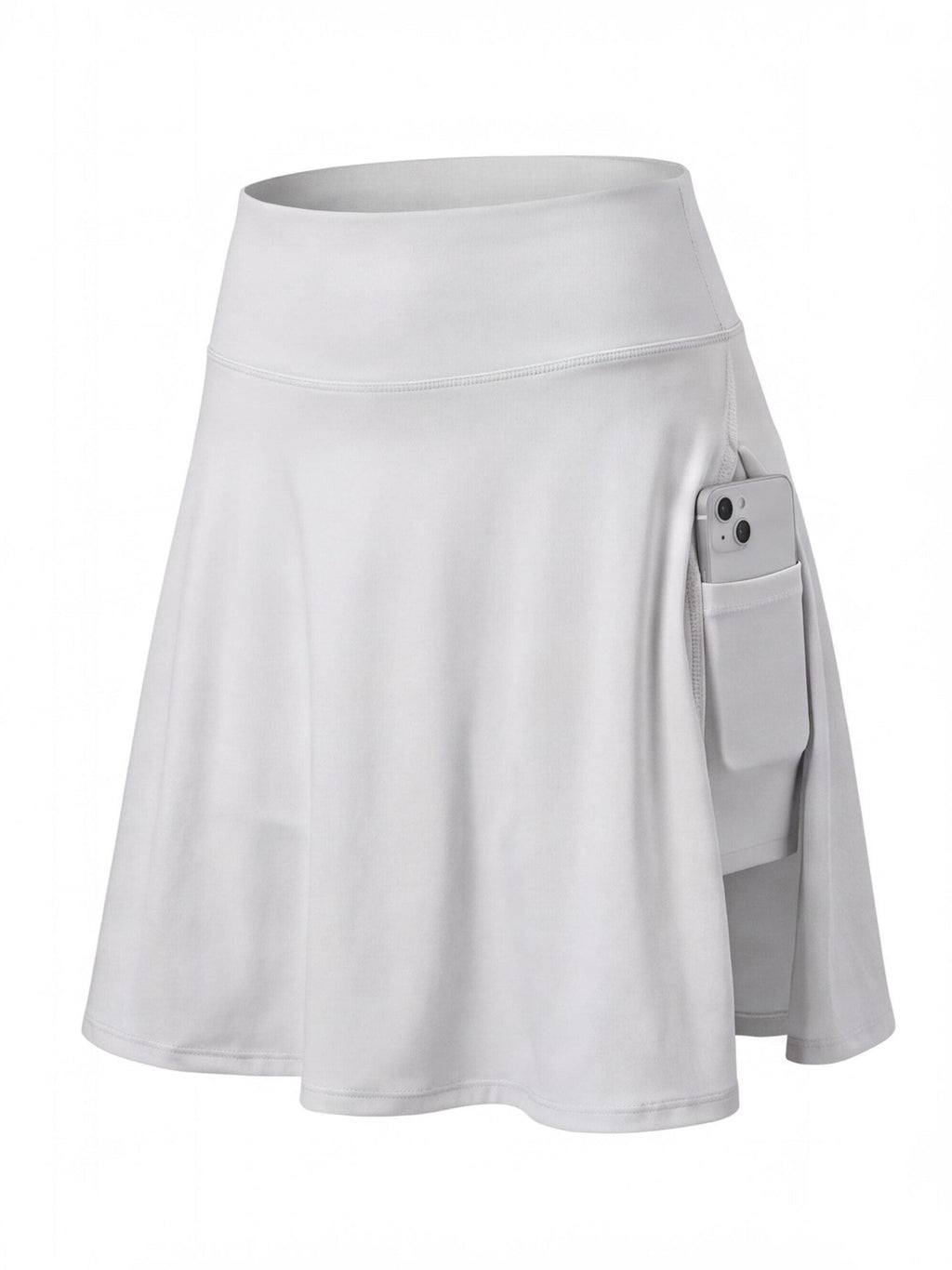 High-Waisted Pocket Skort with Built-In Shorts