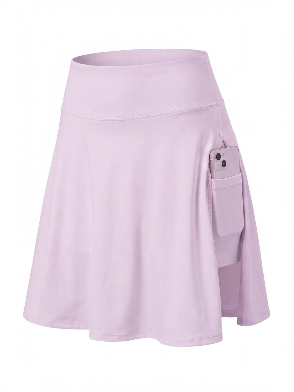 High-Waisted Pocket Skort with Built-In Shorts