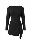 Women’s Long Sleeve Tennis Dress with Built-In Shorts