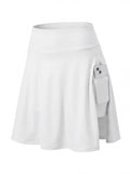 High-Waisted Pocket Skort with Built-In Shorts