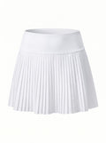 Pleated High-Waisted Skort with Built-In Shorts