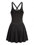 Cross-Back Sports Dress with Side Pocket