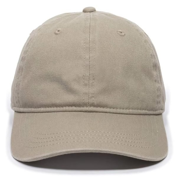 Men's Khaki Vintage Washed Baseball Cap - Low Profile Cotton Dad Hat with Adjustable Buckle (1)