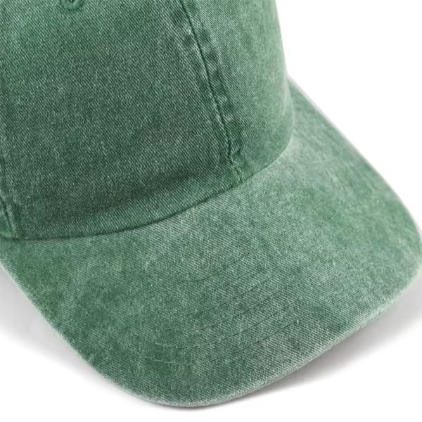 Men's Vintage Washed Green Baseball Cap - Low Profile Cotton Dad Hat with Adjustable Strap (1)